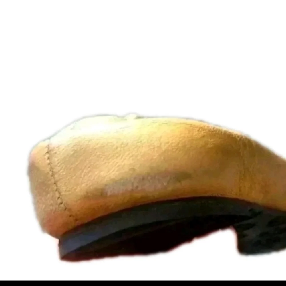 Tory Burch Womens Reva Metallic Gold Leather Ballerina RARE Statement Flats 9.5